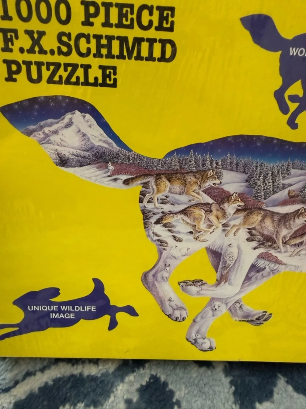 1997 FX Schmid Wolf Shape Jigsaw Puzzle Pack Leader 1000 Piece 43